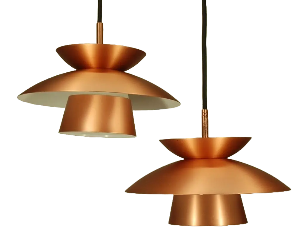 Pair of copper pendant lamp