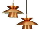 Pair of copper pendant lamp