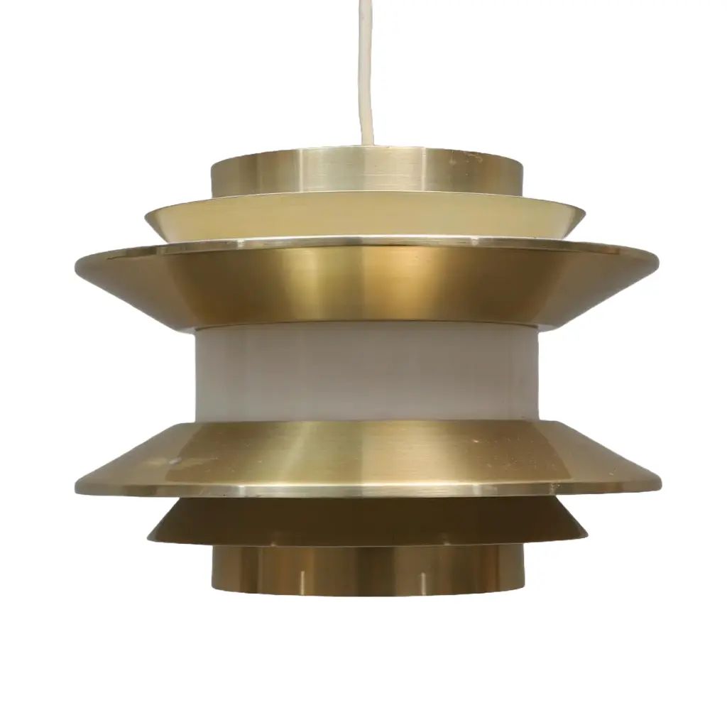 Pair of Carl Thore Granhaga brass pendant lamp