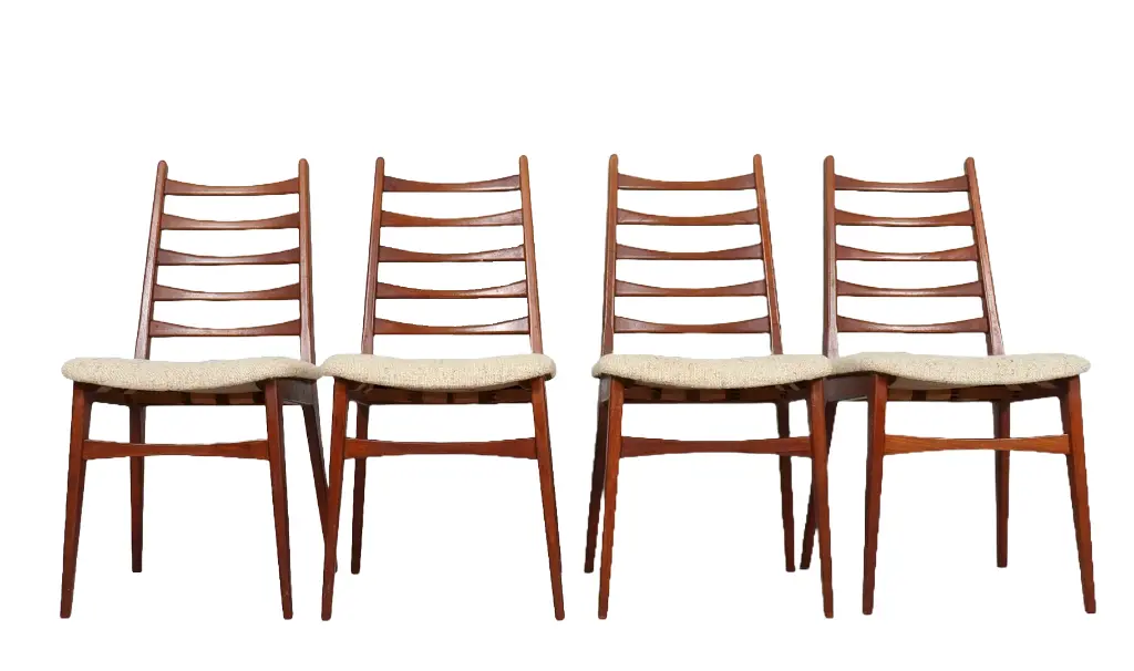 Set of 4 teak danish chairs