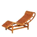 Teak sun chair in the spirit of LC4 Corbusier