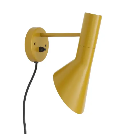 Yellow AJ Wall lamp by Arne Jacobsen edited by Louis Poulsen