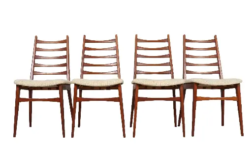 Set of 4 teak danish chairs